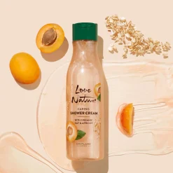 Creme de Banho em Espuma com Aveia e Alperce Biológicos Love Nature 250 ml.