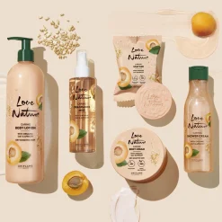 Creme de Banho em Espuma com Aveia e Alperce Biológicos Love Nature 250 ml.