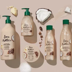 Creme de Banho Nutritivo com Manteiga de Cacau e Óleo de Coco Biológicos Love Nature 250 ml.