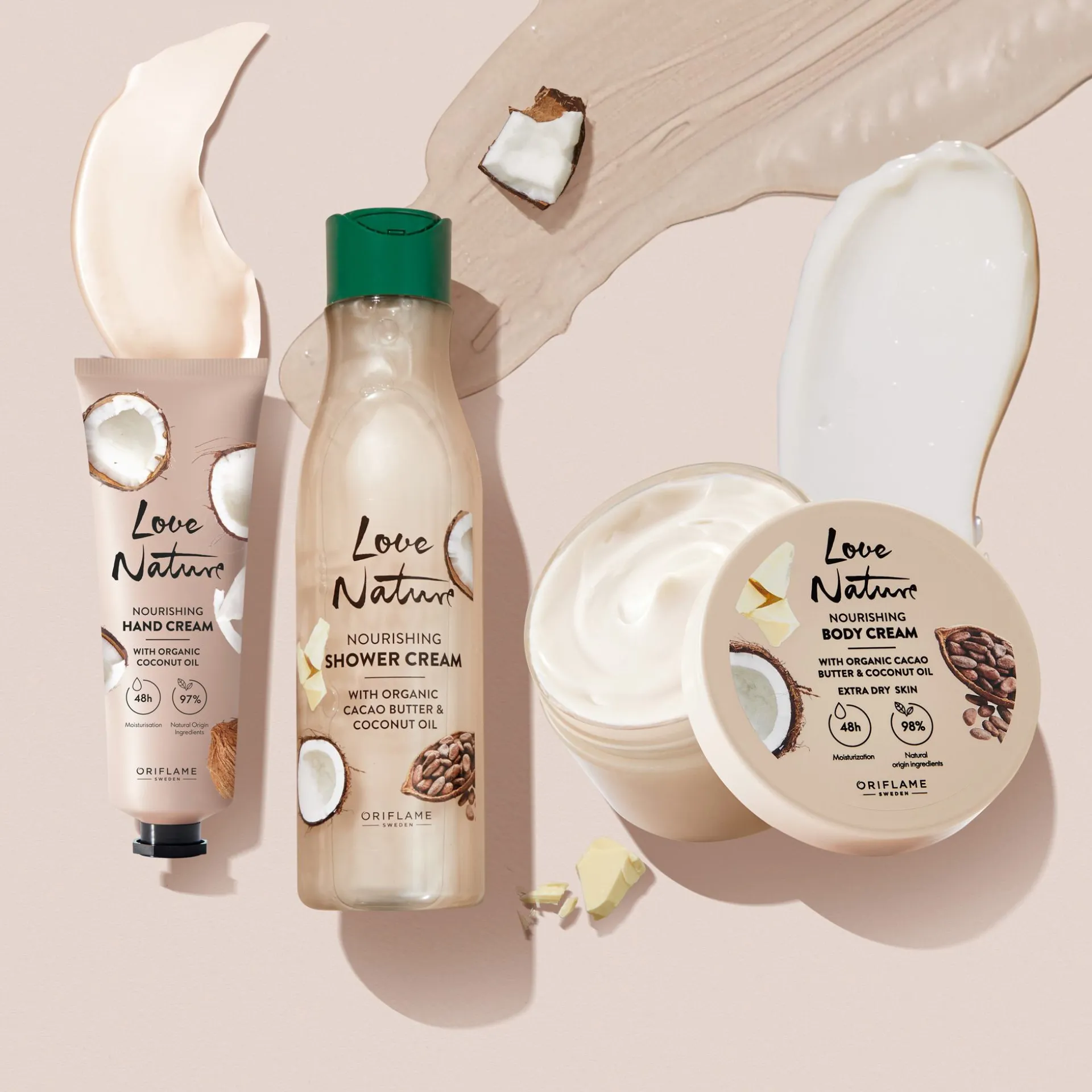 Creme de Mãos Nutritivo Love Nature com Óleo de Coco Biológico 150 ml.