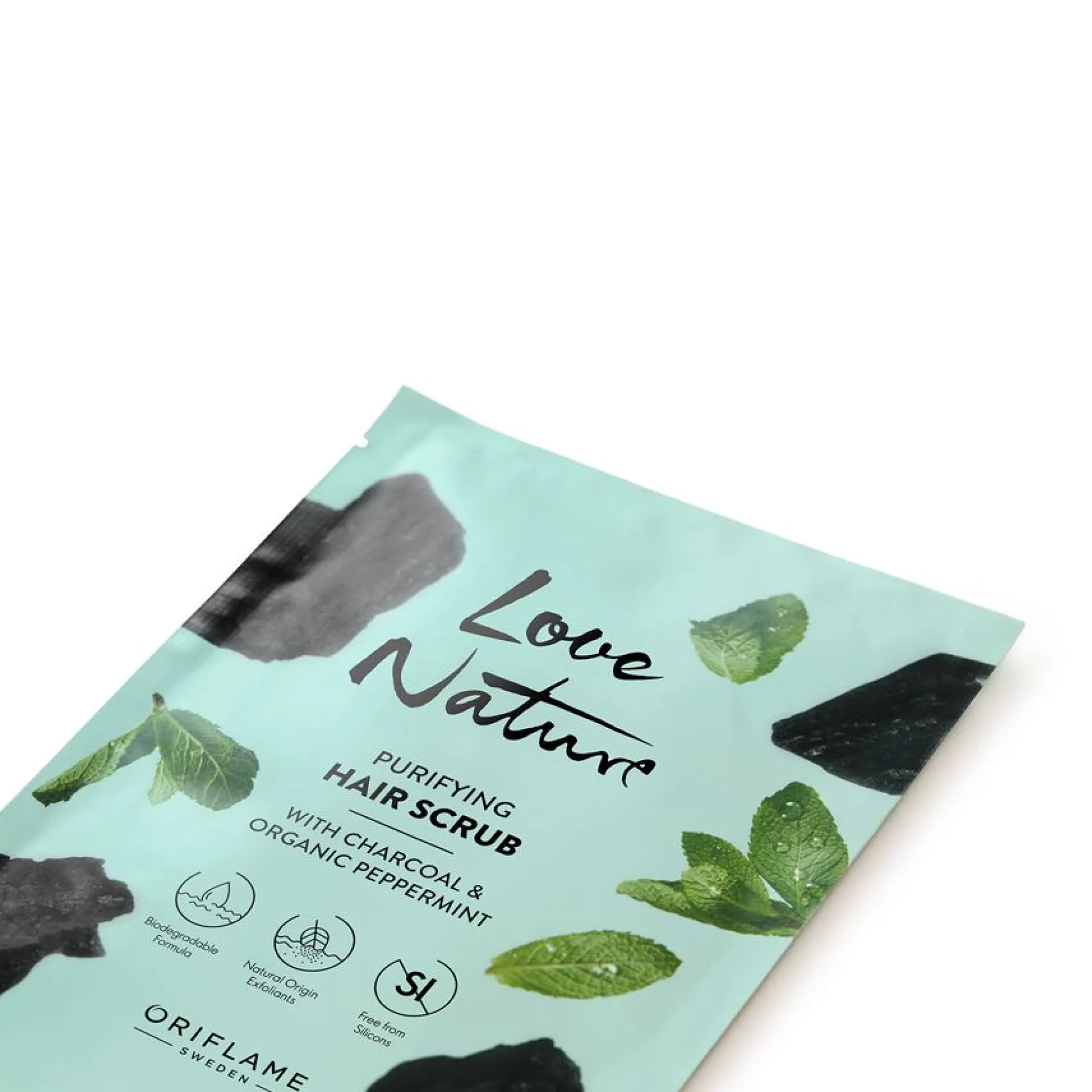 Esfoliante Capilar Purificante com Carvão Vegetal e Menta Biológicos Love Nature 20 ml.