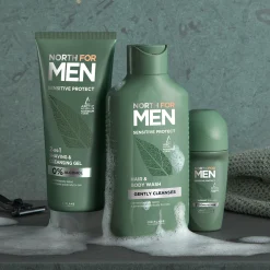Gel de Limpeza e Barbear 2 em 1 Sensitive Protect North for Men 200 ml.