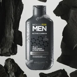 Gel Limpeza 3 em 1 com Carvão Ativado North For Men