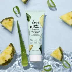Gel Limpeza Hidratante com Aloé Vera e Ananás Biológicos Love Nature 125 ml.