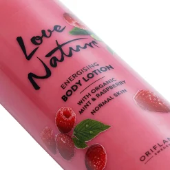 Loção Corporal Energizante com Menta e Framboesa Biológicas Love Nature 500 ml.