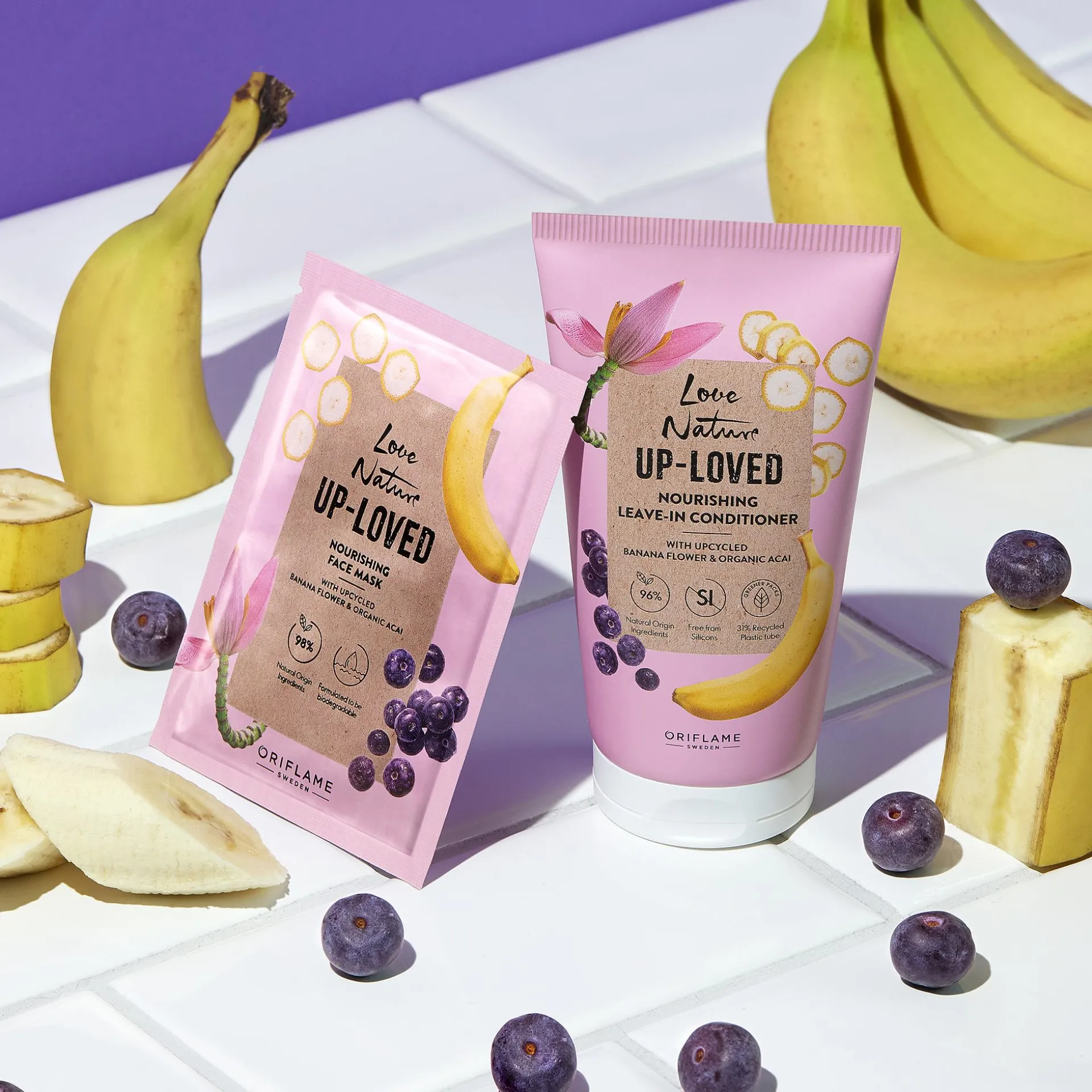 Máscara Facial Nutritiva com Flor de Banana e Açai Biológico Reciclados Love Nature Up-Loved 10 ml.