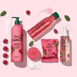 Sabonete Esfoliante e Energizante com Menta e Framboesa Biológicos Love Nature 75 g.