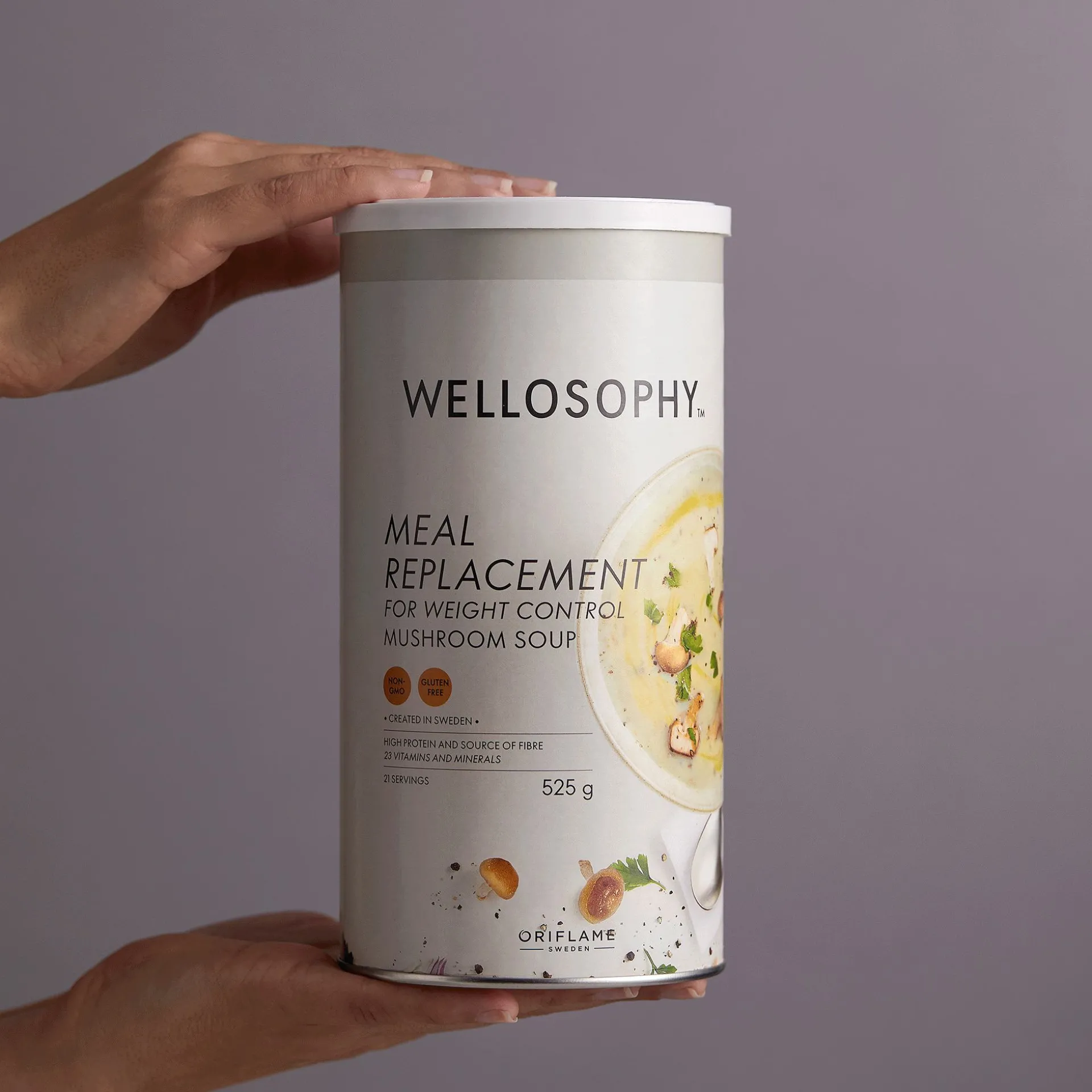 Sopa Substituta de Refeição para Controlo de Peso Wellosophy - Cogumelos 560 g.